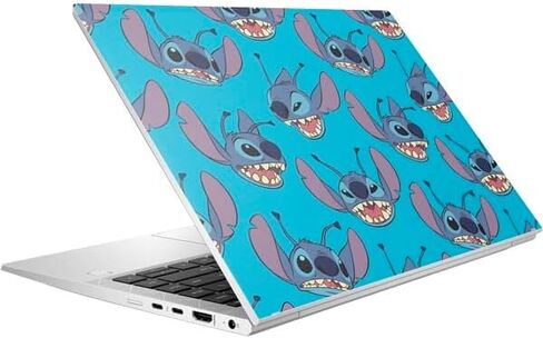 Skinit Decal Laptop Skin Compatible with EliteBook 840 G9 - Officially Licensed Disney Lilo and Stitch Face Expression Pattern Design in Saudi Arabia