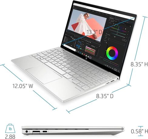 كمبيوتر محمول HP Envy 13 2022 شاشة 13.3 بوصة FHD 1920 x 1080 Intel Core i5-1135G7، رباعي النواة، Intel Iris Xe Graphics، 8 جيجابايت DDR4، 256 جيجابايت SSD، لوحة مفاتيح بإضاءة خلفية، Thunderbolt 4، بصمة الإصبع، Wi-Fi 6، Windows 11 Home in Kuwait