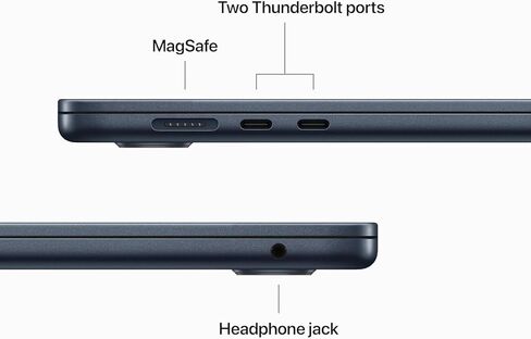 2023 Apple MacBook Air مع شريحة Apple M2 (15 بوصة، ذاكرة الوصول العشوائي 24 جيجابايت، تخزين SSD 1 تيرابايت) (QWERTY English) منتصف الليل (متجدد) in Kuwait