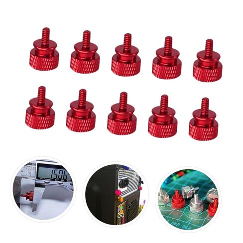 10 Pcs Red Aluminum Alloy Knurled Thumbscrews 6#-32 Thread Computer Chassis Screws Replacement for PC Case Side Panel and Motherboard Accessories in Saudi Arabia