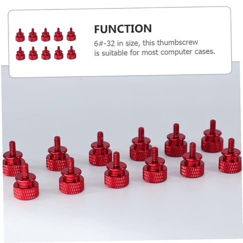 10 Pcs Red Aluminum Alloy Knurled Thumbscrews 6#-32 Thread Computer Chassis Screws Replacement for PC Case Side Panel and Motherboard Accessories in Saudi Arabia