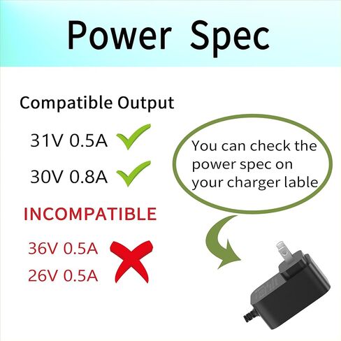 Vacuum Charger for Tineco Floor-ONE-S7,S7 PRO,S7 Combo,S7 Steam,GO Pet,GO H2O MAX 25.2V Li-ion Battery Cordless Mop Floor Washer Wet Dry Vacuum Replacement Power Adapter in Saudi Arabia