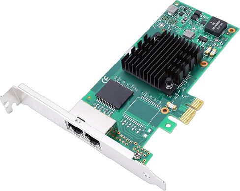 GOWENIC Gigabit Ethernet Network Card, PCIE 2.1 x1 Network Adapter with Dual RJ45 Ports and 350AM4 Chip Support, for Server Desktop PC Industrial Applications in Saudi Arabia