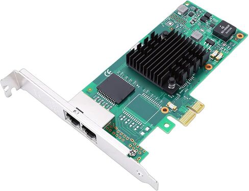 GOWENIC Gigabit Ethernet Network Card, PCIE 2.1 x1 Network Adapter with Dual RJ45 Ports and 350AM4 Chip Support, for Server Desktop PC Industrial Applications in Saudi Arabia