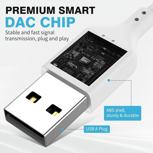 سماعات رأس ASKUBSKU USB مع ميكروفون للكمبيوتر الشخصي، سماعة رأس USB A للكمبيوتر، سماعات أذن USBA سلكية مع كتم الصوت وسلك اتصال ستيريو للكمبيوتر المحمول لأجهزة Dell/Surface/Switch، أبيض in Kuwait