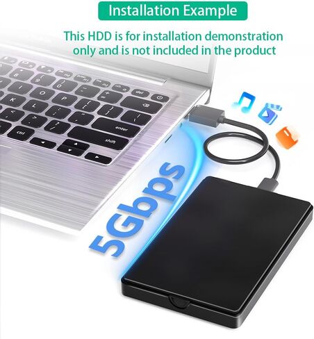 حافظة قرص صلب محمول مقاس 2.5 بوصة SATA SSD من Mustpoint من النوع C 3.1 إلى SATA 2.5 حافظة بلاستيكية HDD خارجية باللون الأسود in Saudi Arabia