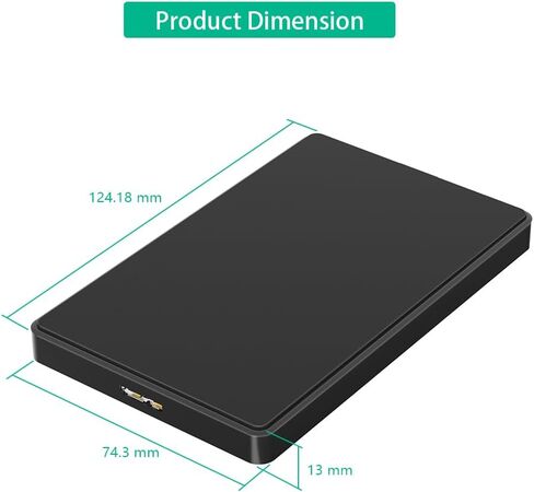 حافظة قرص صلب محمول مقاس 2.5 بوصة SATA SSD من Mustpoint USB3.0 إلى SATA2.5 حافظة بلاستيكية HDD خارجية باللون الأسود in Saudi Arabia