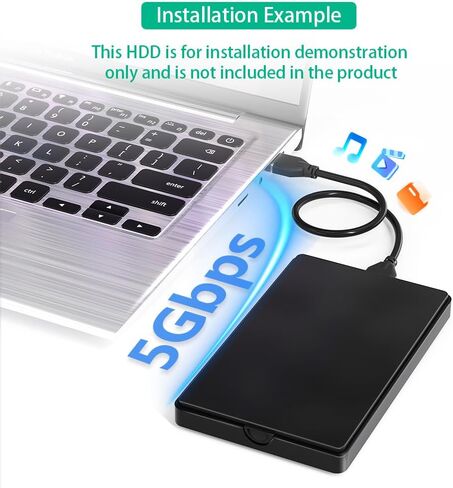حافظة قرص صلب محمول مقاس 2.5 بوصة SATA SSD من Mustpoint USB3.0 إلى SATA2.5 حافظة بلاستيكية HDD خارجية باللون الأسود in Saudi Arabia