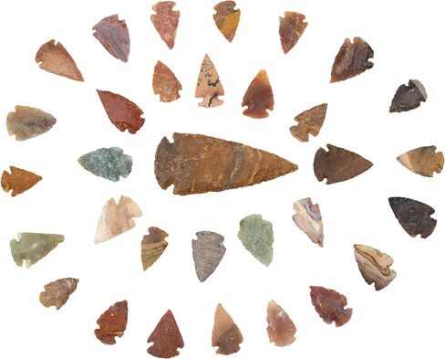 مجموعة من 32 نقطة من رؤوس الأسهم الهندية العقيق تشيرت فلينت نقاط المشروع الجديدة (31) 1-1.5 بوصة و(1) 3 بوصة in Kuwait