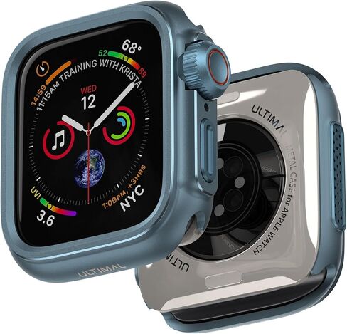 حالة معدنية Ultimal متوافقة مع Apple Watch Series 10 46 مم مع الغطاء الخلفي ، حالة وقائية مقاومة للصدمات العسكرية ، غطاء وعرة لـ IWatch 46mm (أسود) in Kuwait