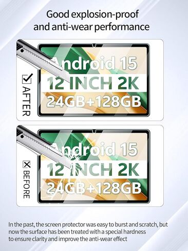 واقي شاشة لجهاز SVITOO SVTT006 Tablet 12 بوصة Android Tablet، مضاد للخدش 9H صلابة اللمس الحساسة 2.5D حواف مستديرة خالية من الفقاعات سهلة التركيب، عبوتان. in Kuwait