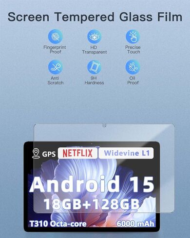 Screen Protector for Raemond K70 Android 15 Tablet 10 inch, 9H Hardness Tempered Glass for Raemond K70 Android 15 Tablet Anti-Scratch, Bubble Free, HD Clarity in Saudi Arabia