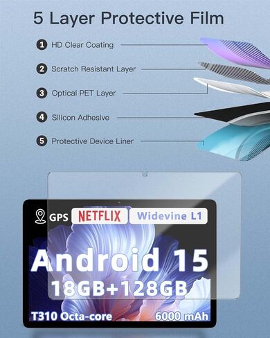 Screen Protector for Raemond K70 Android 15 Tablet 10 inch, 9H Hardness Tempered Glass for Raemond K70 Android 15 Tablet Anti-Scratch, Bubble Free, HD Clarity in Saudi Arabia