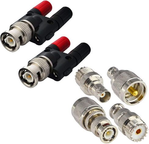 BNC ذكر التوصيل إلى 2X 4mm المزدوج الموز أنثى مقبس متفرع ملزم آخر RF اقناع محوري الفاصل موصل BNC الموز محول وBNC إلى UHF 4 نوع RF مجموعة موصل محوري BNC ذكر أنثى إلى UHF ذكر أنثى in Kuwait