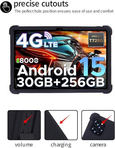 for DOOGEE Tab G6 2025 11 Inch Tablet Case,BOVUGAC Soft Silicone Adjustable Stand Shockproof Kids Friendly for DOOGEE Tab G6 11" Tablet(Black) in Saudi Arabia