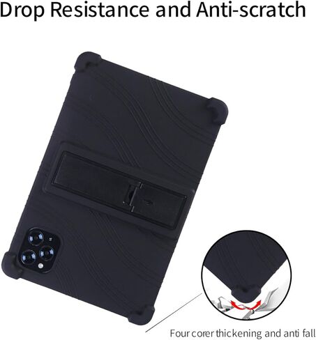 for DOOGEE Tab G6 2025 11 Inch Tablet Case,BOVUGAC Soft Silicone Adjustable Stand Shockproof Kids Friendly for DOOGEE Tab G6 11" Tablet(Black) in Saudi Arabia
