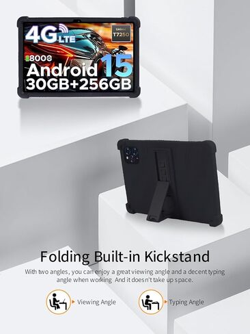 for DOOGEE Tab G6 2025 11 Inch Tablet Case,BOVUGAC Soft Silicone Adjustable Stand Shockproof Kids Friendly for DOOGEE Tab G6 11" Tablet(Black) in Saudi Arabia