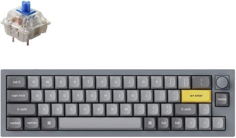Keychron Q9 52-Key 40% Layout Mechanical Keyboard (Wired) with Knob– QMK/Launcher Programmable Layers for Mac/Windows, Hot-Swappable Gateron G Pro Red Switches, Aluminum Body, RGB, Grey in Kuwait
