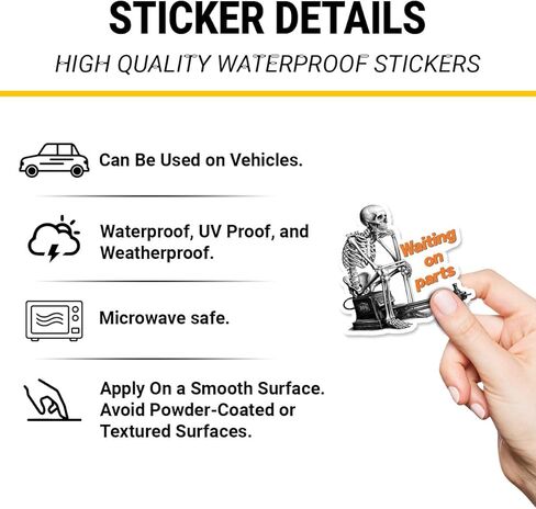 3Pcs Waiting On Parts Sticker Gifts Blue Collar Skeleton Repairs Sticker DDS Waiting On Parts Waterproof Stickers Truck Mechanic Skeleton Decal for Laptop Water Bottle Toolbox Case Cars (W1, 3") in Saudi Arabia