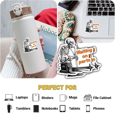 3Pcs Waiting On Parts Sticker Gifts Blue Collar Skeleton Repairs Sticker DDS Waiting On Parts Waterproof Stickers Truck Mechanic Skeleton Decal for Laptop Water Bottle Toolbox Case Cars (W1, 3") in Saudi Arabia