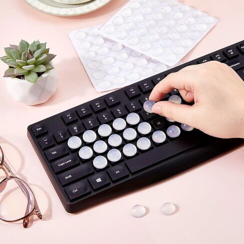 SUPERFINDINGS 3Sets 108Pcs Hemisphere Keyboard Keys Gap Expander Nail Protection Transparent Keyboards Stickers for Typing Protection for Women with Long Nails in Saudi Arabia