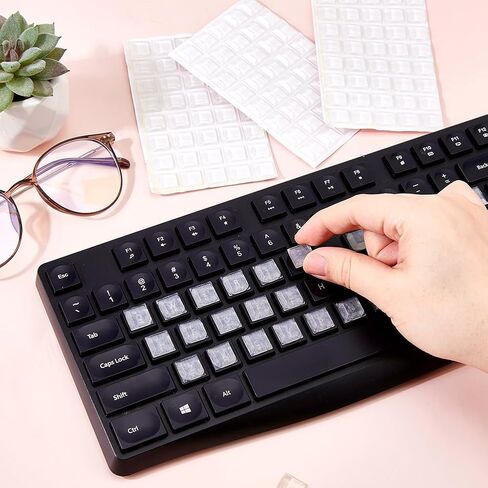SUPERFINDINGS 5 مجموعات 200 قطعة من مفاتيح لوحة المفاتيح شبه المنحرفة وموسع الفجوة لحماية الأظافر ولوحات المفاتيح وملصقات لوحات المفاتيح الشفافة لحماية الكتابة للنساء ذوات الأظافر الطويلة in Saudi Arabia