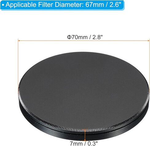 67mm Lens Cap, Camera Lens Cap Cover Universal Front Metal Lens Filter Stacks Cap Protective Case for 67mm Camera Circular Polarizing Fader ND Filter, Black in Saudi Arabia