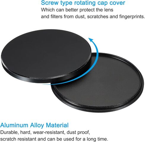 67mm Lens Cap, Camera Lens Cap Cover Universal Front Metal Lens Filter Stacks Cap Protective Case for 67mm Camera Circular Polarizing Fader ND Filter, Black in Saudi Arabia