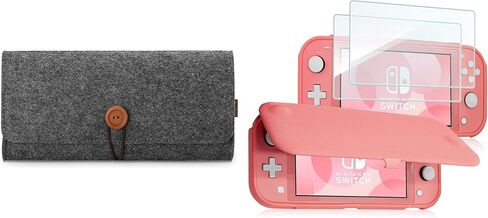 ProCase Carrying Case for Nintendo Switch Lite Bundle Nintendo Switch Lite Flip Cover with 2 Pack Tempered Glass Screen Protectors in Saudi Arabia