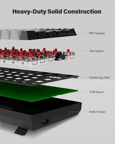 XUANGUI لوحة مفاتيح ميكانيكية بإضاءة خلفية RGB كاملة، لوحة مفاتيح كمبيوتر معدنية سلكية، 65% لوحات مفاتيح لطيفة لألعاب الكمبيوتر الشخصي، لوحة مفاتيح مضيئة ملونة بألوان قوس قزح قابلة للتبديل للكاتب واللاعب، تعمل مع Mac PS5 Xbox in Kuwait