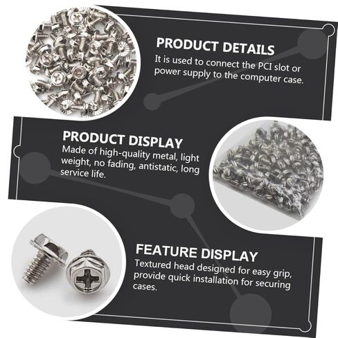 100pcs Silver #6-32 X 6mm Computer Case Thumbscrews Pci Slot Fasteners for PC Hardware Assembly and Power Supply Secure Mounting in Saudi Arabia