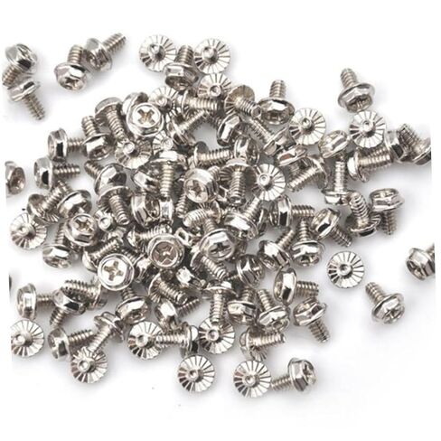 100pcs Silver #6-32 X 6mm Computer Case Thumbscrews Pci Slot Fasteners for PC Hardware Assembly and Power Supply Secure Mounting in Saudi Arabia