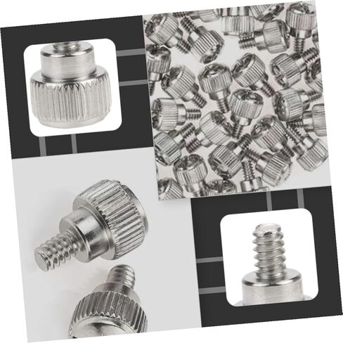 NOLITOY 100pcs Silver Computer Case Thumbscrews Knurled Thumb Screws for Desktop PC Chassis Side Panel Replacement Hardware Accessories in Saudi Arabia