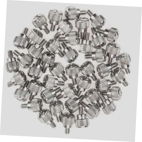 NOLITOY 100pcs Silver Computer Case Thumbscrews Knurled Thumb Screws for Desktop PC Chassis Side Panel Replacement Hardware Accessories in Saudi Arabia