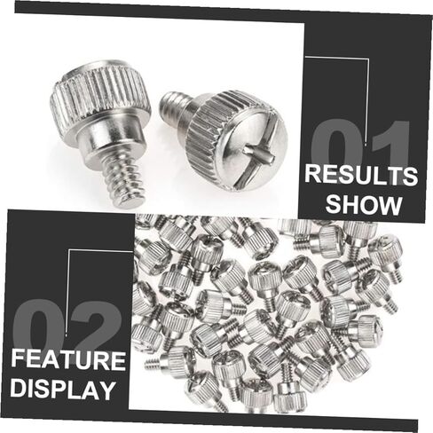 NOLITOY 100pcs Silver Computer Case Thumbscrews Knurled Thumb Screws for Desktop PC Chassis Side Panel Replacement Hardware Accessories in Saudi Arabia