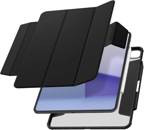 سبيجن حافظة ايباد برو 13 بوصة M5/M4 (2025-2024) مع غطاء مغناطيسي قابل للفصل، غطاء خلفي شفاف Air Skin Pro وحامل أقلام، أسود in Kuwait