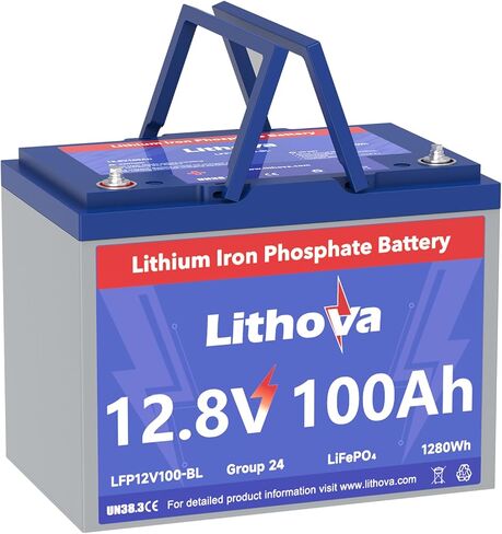 12V 100Ah LiFePO4 Battery, Up to15K Cycles, 1280Wh Higher Energy Density, Rechargeable Deep Cycle RV Lithium Battery, Group 24 for RVs,Yacht, Camper, Solar, Marine, Trolling Motor and Energy Storage in Saudi Arabia