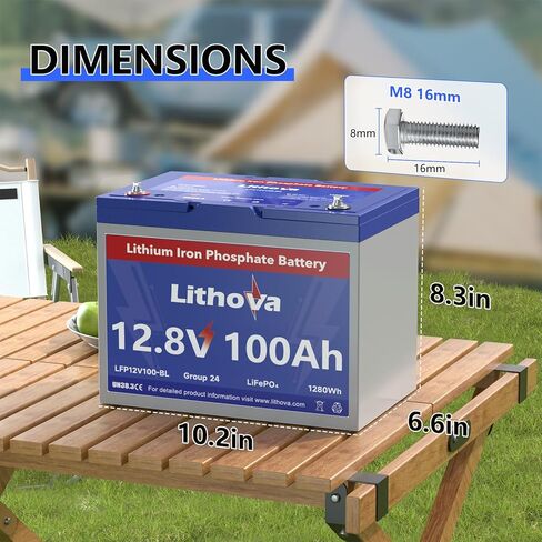 12V 100Ah LiFePO4 Battery, Up to15K Cycles, 1280Wh Higher Energy Density, Rechargeable Deep Cycle RV Lithium Battery, Group 24 for RVs,Yacht, Camper, Solar, Marine, Trolling Motor and Energy Storage in Saudi Arabia