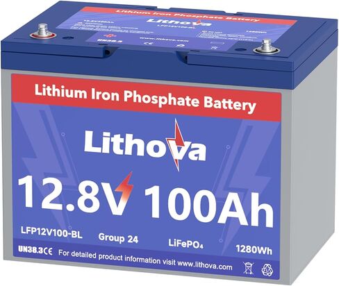 12V 100Ah LiFePO4 Battery, Up to15K Cycles, 1280Wh Higher Energy Density, Rechargeable Deep Cycle RV Lithium Battery, Group 24 for RVs,Yacht, Camper, Solar, Marine, Trolling Motor and Energy Storage in Saudi Arabia