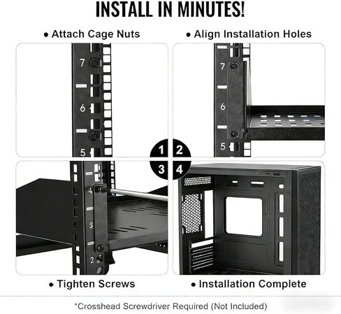2U Server Rack Shelf Cantilever Rack Mount Shelf 16 Inch Depth Vented Steel Shelf for Network Equipment and AV Devices in Saudi Arabia
