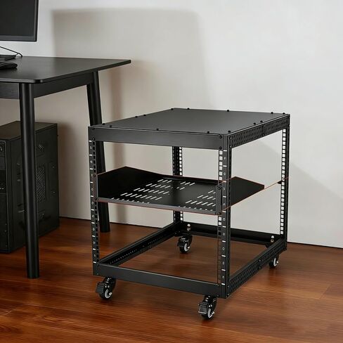 2U Server Rack Shelf Cantilever Rack Mount Shelf 16 Inch Depth Vented Steel Shelf for Network Equipment and AV Devices in Saudi Arabia