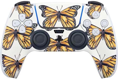 غلاف Skinit المخصص للألعاب المتوافق مع وحدة تحكم PS5 - فراشات Monarch المرخصة رسميًا من Cat Coq Design in Saudi Arabia