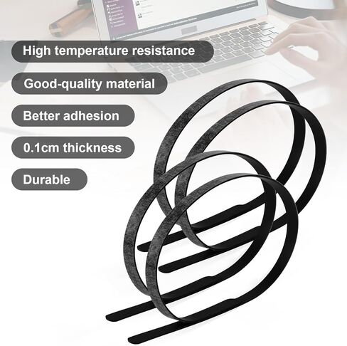4pcs Laptop Rubber Feet Strips, 11.81x0.24x0.04in Anti-Slip Bumper Bottom Rubber Replacement Feet Pad Accessories for Surface 14.4in Laptop Studio 1 2 3 Series (Black) in Saudi Arabia