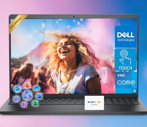 كمبيوتر محمول للأعمال Dell Inspiron بشاشة لمس FHD مقاس 15.6 بوصة، الجيل الثالث عشر Intel Core i5 (Turbo يصل إلى 4.6 جيجا هرتز)، Win 11 Pro مع MS Office (ذاكرة الوصول العشوائي 16 جيجابايت | تخزين 1 تيرابايت) in Kuwait