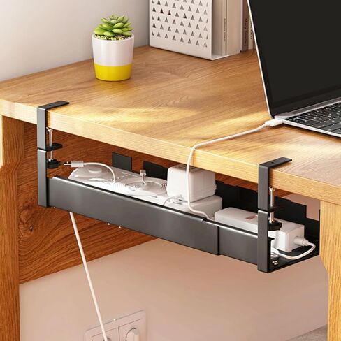Desk Cable Management Tray Wire Organizer Under Desk for Office and Home Cord Management with Adjustable Mounting and Sturdy Design in Saudi Arabia