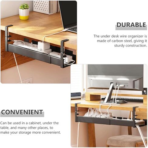 Desk Cable Management Tray Wire Organizer Under Desk for Office and Home Cord Management with Adjustable Mounting and Sturdy Design in Saudi Arabia