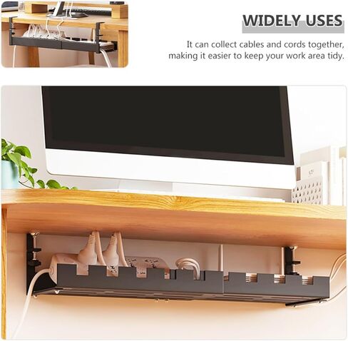 Desk Cable Management Tray Wire Organizer Under Desk for Office and Home Cord Management with Adjustable Mounting and Sturdy Design in Saudi Arabia