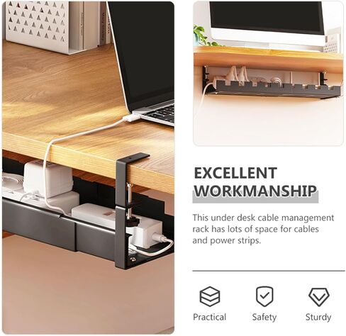 Desk Cable Management Tray Wire Organizer Under Desk for Office and Home Cord Management with Adjustable Mounting and Sturdy Design in Saudi Arabia