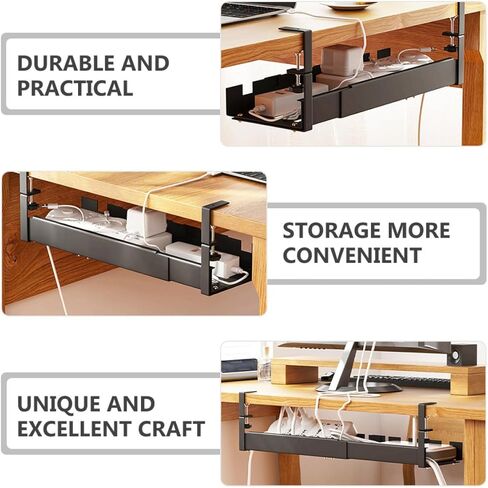 Desk Cable Management Tray Wire Organizer Under Desk for Office and Home Cord Management with Adjustable Mounting and Sturdy Design in Saudi Arabia