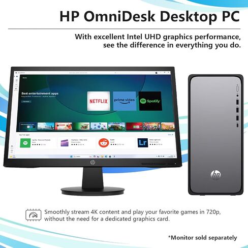 HP 2025 Omnidesk (العلامة التجارية Envy Next) M02 AI Copilot Business Tower Desktop، Core i7-14700، 32 جيجا DDR5، 1 تيرابايت SSD، لوحة مفاتيح سلكية وماوس، Wi-Fi 6، W11P، حزمة مع Lexar SL660 512 جيجا SSD محمول (متجدد) in Kuwait